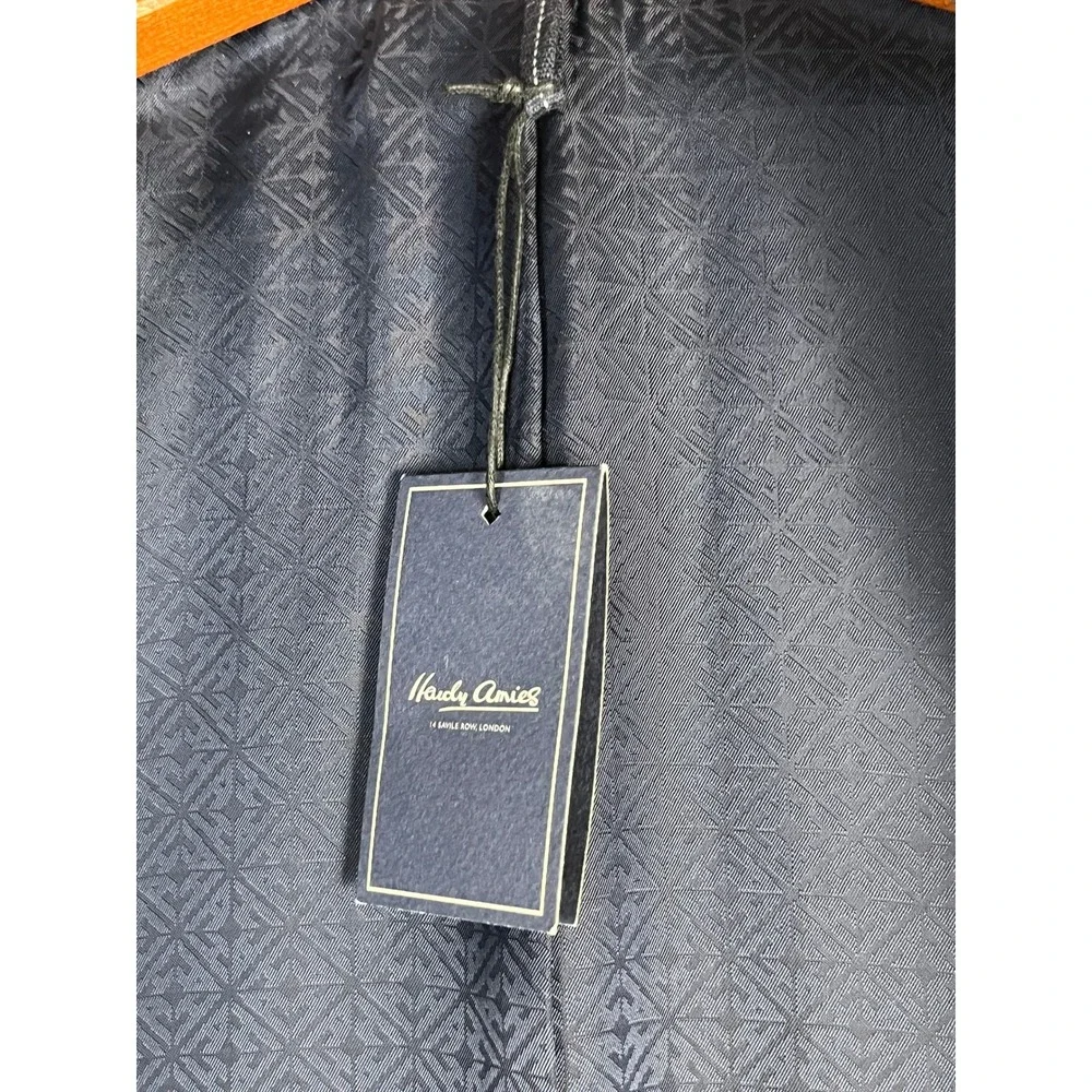 NWT Hardy Amies Savile Row London Men's Grey Wool Blazer Suit Jacket 38R Slim - Picture 13 of 16